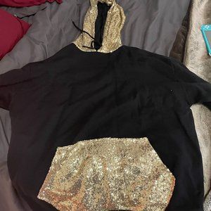 Oversized Hoodie with Gold Sequence ASOS - Large